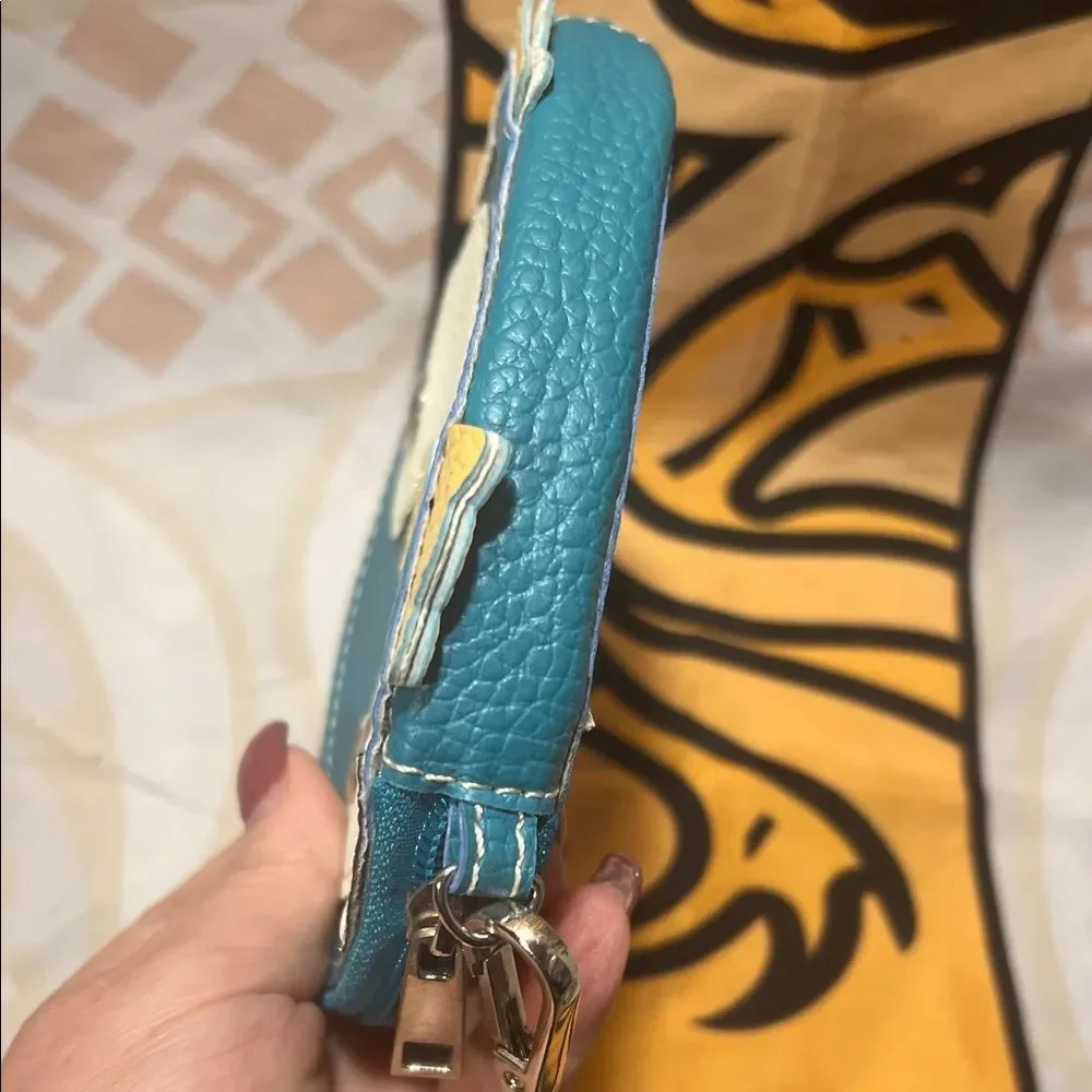 Penguin Design Blue Wristlet Clutch